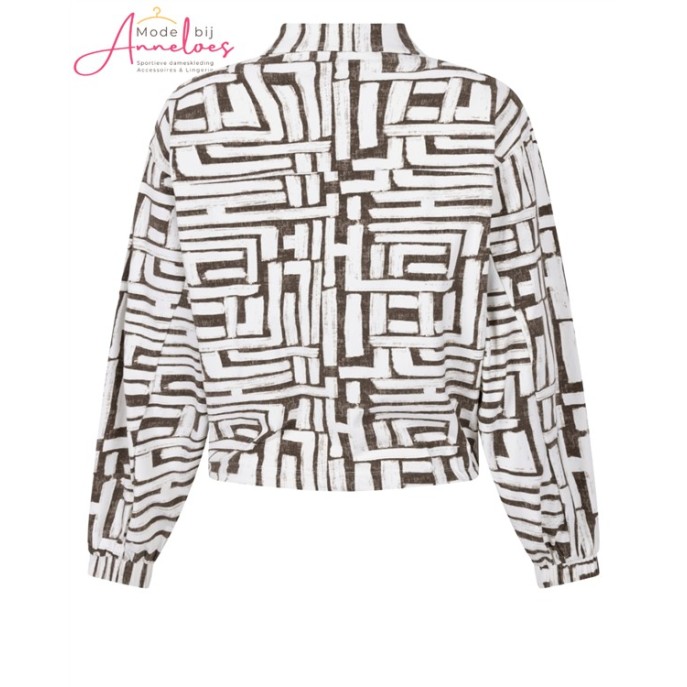 ZOSO Blouse Fresca Travel Groen ecru print
